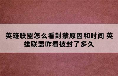 英雄联盟怎么看封禁原因和时间 英雄联盟咋看被封了多久